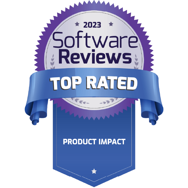 Software Reviews Product Impact 2023 Award Badge
