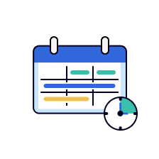 Calendar icon with clock